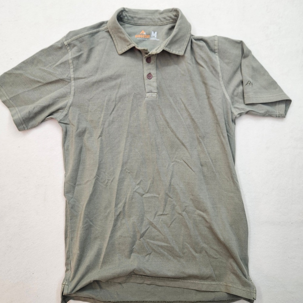 Ridgecut Polo Shirt Mens Medium Olive Green Excellent Short‎ Sleeve Pique Knit